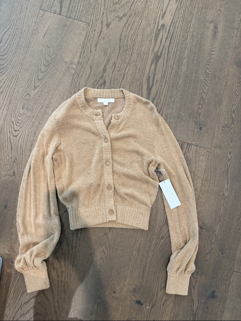 Spiritual Gangster Button-Front Cardigan - Camel